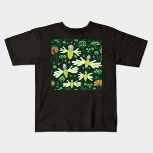 fingerflies and glowing mushrooms Kids T-Shirt